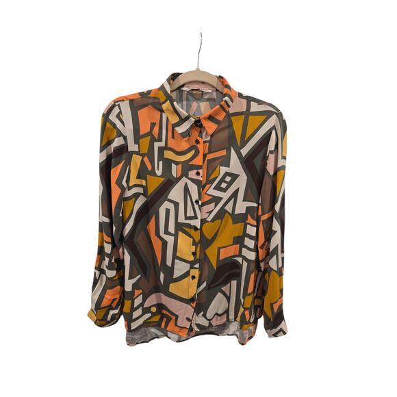 Big Dart Women's Geometric Pattern Blouse  Size: Eur40/US 8 - Picture 2 of 6